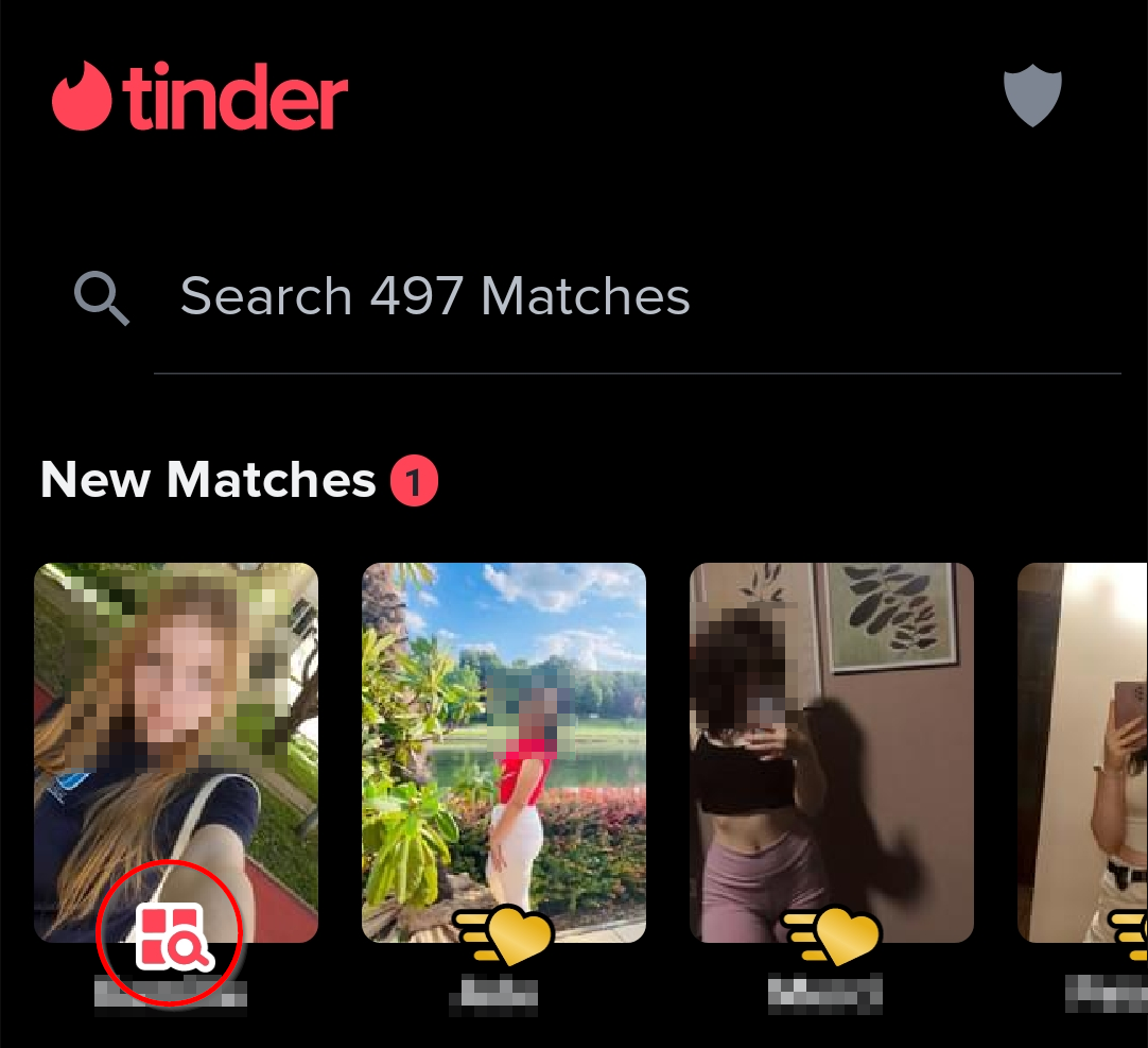 Tinder Explore Badge in the New Matches Section